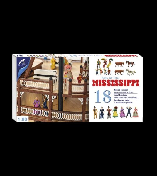 Artesania Latina SET OF 20 METAL FIGURINES AND ANIMALS FOR MISSISSIPPI