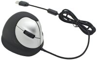 r-go HE Ergo Vertical Mouse Größe M rechts Maus ergonomisch kabelgebunden schwarz, silber