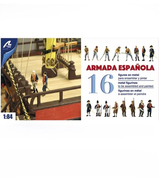 Artesania Latina SET OF 16 METAL FIGURINES AND ACCESSORIES ARMADA ESPAÑOLA/ SPANISH NAVY