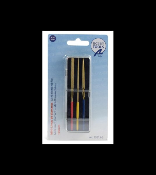 Artesania Latina SET OF 3 MINI DIAMOND FILES 100 mm. In transparent case