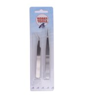 Artesania Latina SET OF TWEEZERS (STRAIGHT + CURVED -SWAN NECK)