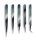 Artesania Latina SET OF 5 ASSORTED STAINLESS STEEL TWEEZERS WITH FINE POINT