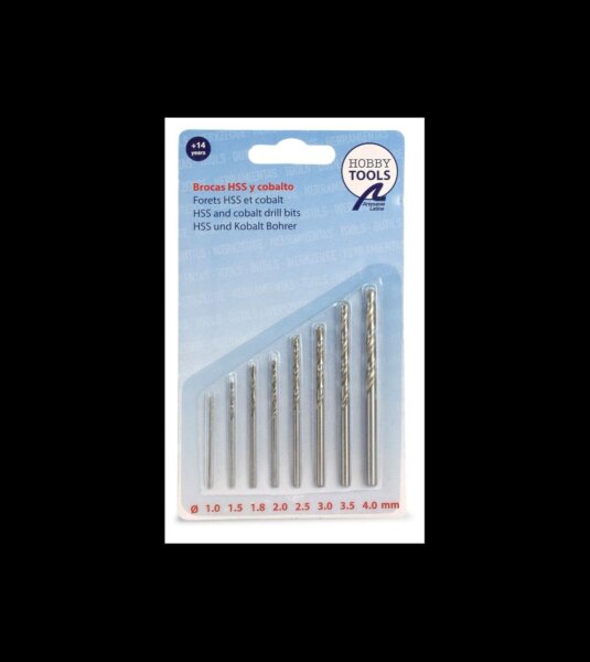 Artesania Latina SET OF 8 HSS-E COBALT STEEL DRILL BITS (DIAM. 1-1.5-1.8-2.0-2.5-3.0-4.0)