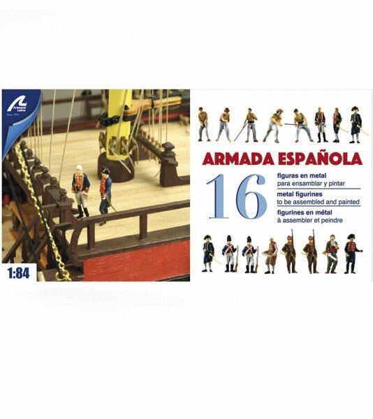 Artesania Latina  Modellfiguraen Set 16Metallfiguren und Zubeh&ouml;r Spanische Marine Ma&szlig;stab:1:84