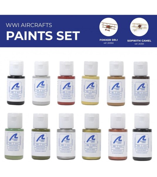 Artesania Latina WWI PLANES PAINTS SET (12 x 20 ml)