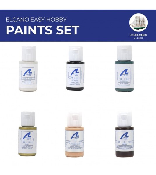 Artesania Latina ELCANO/ESMERALDA PAINT SET ( 6 X 20ml)
