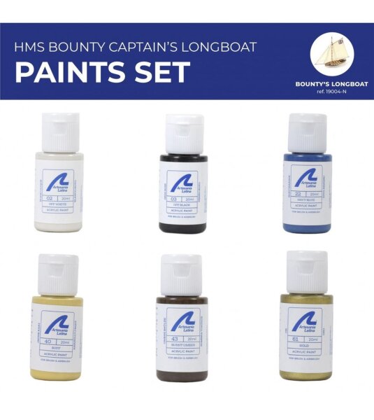 Artesania Latina HMS BOUNTY JOLLY BOAT PAINT SET ( 6 X 20ml)