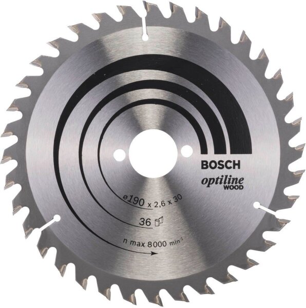 BOSCH Optiline Wood Kreissägeblatt 190,0 mm, 36 Zähne, 1 St.