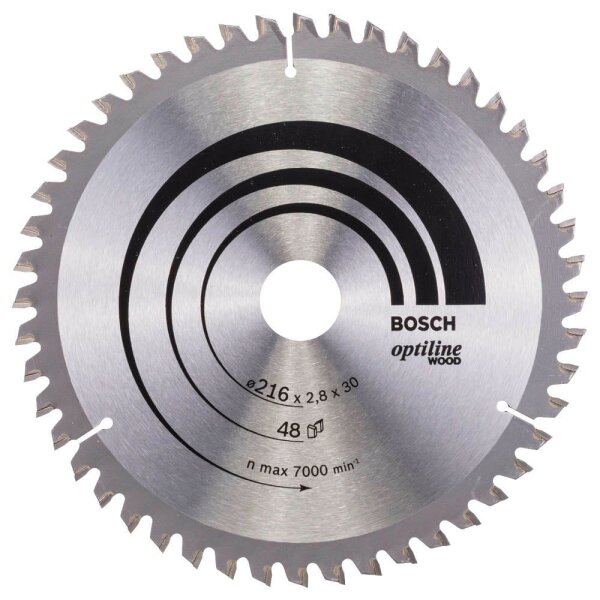 BOSCH Optiline Wood Kreissägeblatt 216,0 mm, 48 Zähne, 1 St.