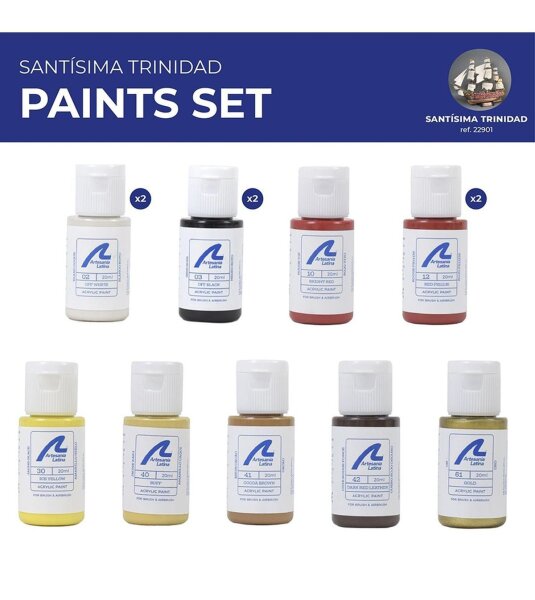 Artesania Latina SANTISIMA TRINIDAD TRAFALGAR PAINT SET ( 12 X 20ml)