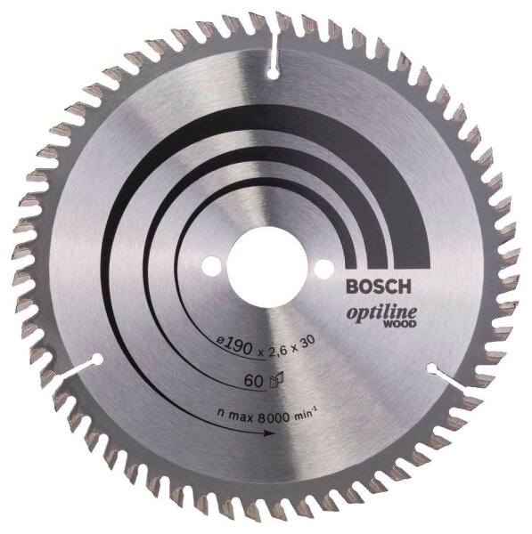 BOSCH Optiline Wood Kreissägeblatt 190,0 mm, 60 Zähne, 1 St.