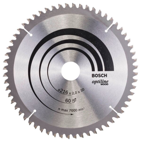 BOSCH Optiline Wood Kreissägeblatt 216,0 mm, 60 Zähne, 1 St.
