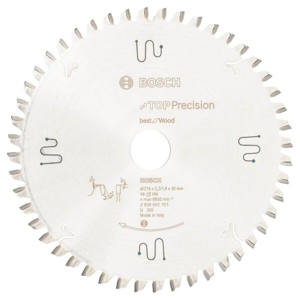 BOSCH Best for Wood Kreissägeblatt 216,0 mm, 48 Zähne, 1 St.