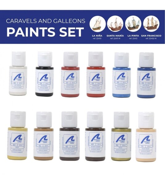 Artesania Latina CARAVELS AND GALIONS PAINTS SET (12 x 20 ml)