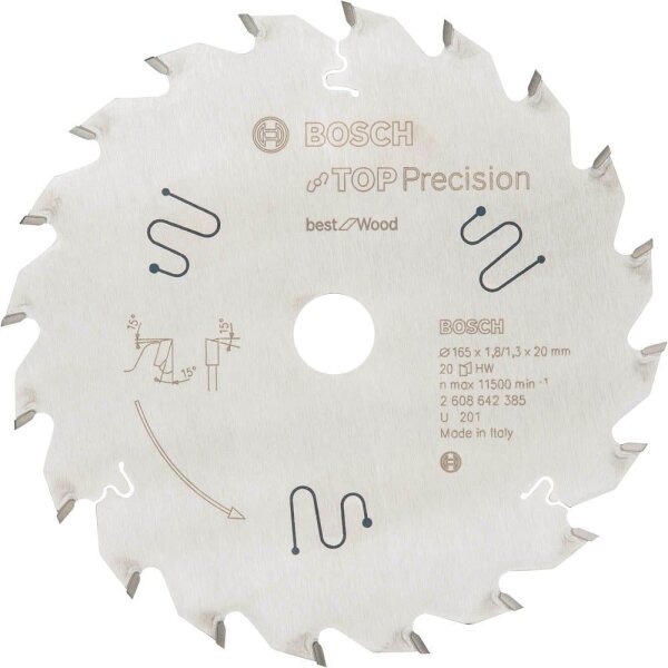BOSCH Best for Wood Kreissägeblatt 165,0 mm, 20 Zähne, 1 St.