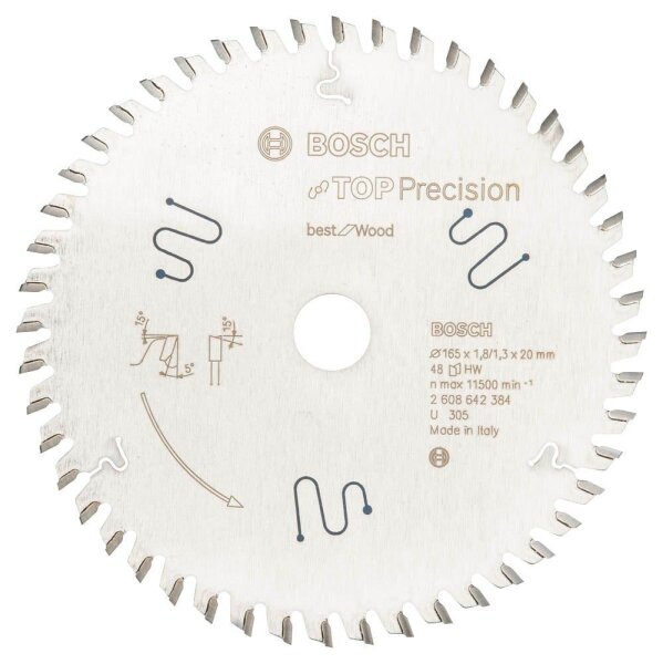 BOSCH Top Precision Best for Wood Kreissägeblatt 165,0 mm, 48 Zähne, 1 St.