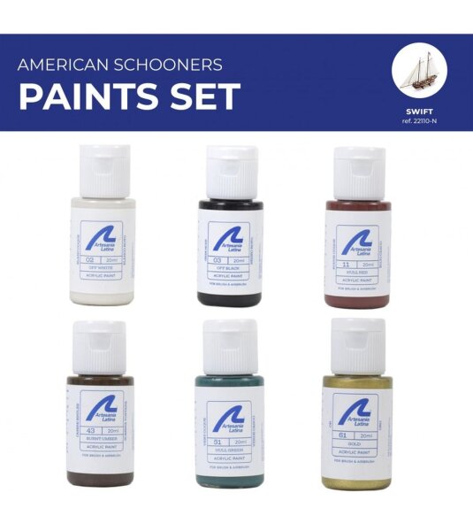 Artesania Latina AMERICAN SCHOONERS PAINTS SET (6 x 20 ml)