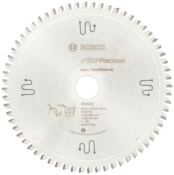 BOSCH Best for Multi Material Kreissägeblatt 216,0 mm, 64 Zähne, 1 St.