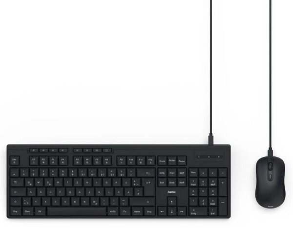 hama CKM-200 Tastatur-Maus-Set kabelgebunden schwarz