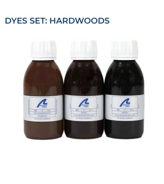 Artesania Latina ACRYLIC HARD WOODS COLORS SET: SAPELE DYE + WALNUT DYE + OAK COLOR VARNISH