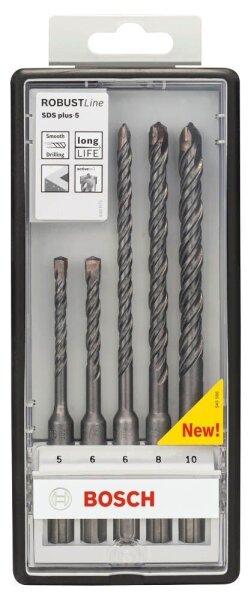 BOSCH Hammerbohrer-Set Robust Line SDS plus-5, 5-teilig