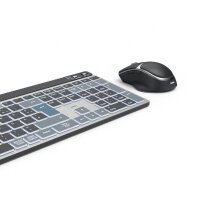 hama WK-750 Tastatur-Maus-Set kabellos grau