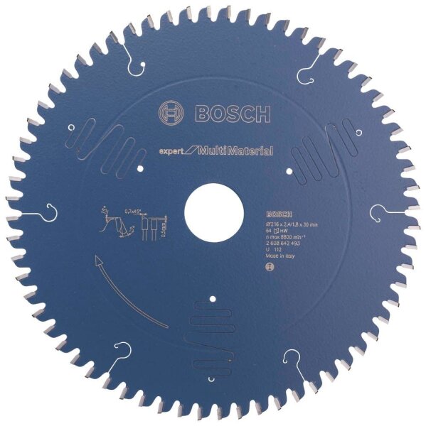 BOSCH EXPERT for Multi Material Kreissägeblatt 216,0 mm, 64 Zähne, 1 St.