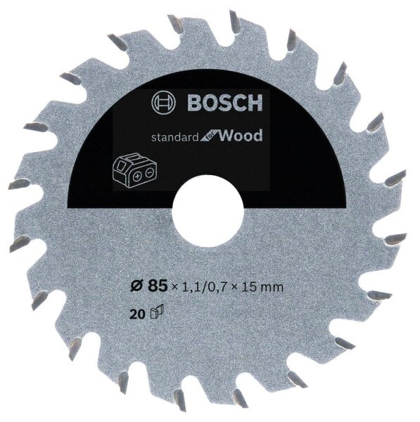 BOSCH Standard for Wood Kreissägeblatt 85,0 mm, 20 Zähne, 1 St.