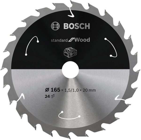 BOSCH Standard for Wood Kreissägeblatt 165,0 mm, 24 Zähne, 1 St.