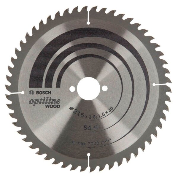 BOSCH Optiline Wood Kreissägeblatt 216,0 mm, 54 Zähne, 1 St.