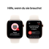 Apple Watch Series 10 46 mm Titan (GPS+Cellular) Sportarmband M/L  polarstern, gold