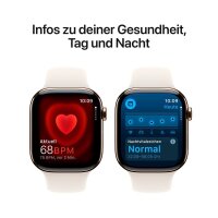 Apple Watch Series 10 46 mm Titan (GPS+Cellular) Sportarmband M/L  polarstern, gold