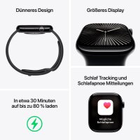 Apple Watch Series 10 46 mm Titan (GPS+Cellular) Sportarmband M/L  polarstern, gold
