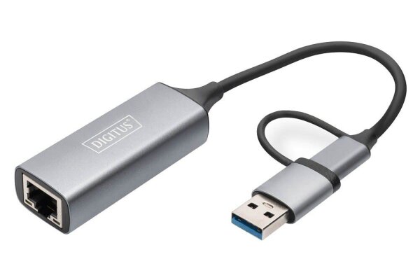 DIGITUS DN-3028  USB C/USB 3.0 A, Ethernet Adapter