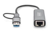 DIGITUS DN-3028  USB C/USB 3.0 A, Ethernet Adapter