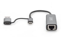 DIGITUS DN-3028  USB C/USB 3.0 A, Ethernet Adapter