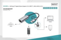 DIGITUS DN-3028  USB C/USB 3.0 A, Ethernet Adapter
