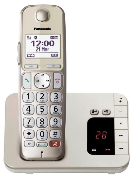 Panasonic KX-TGE260GN Schnurloses Telefon mit Anrufbeantworter champagner