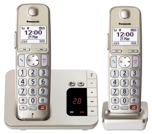 Panasonic KX-TGE262GN Schnurloses Telefon-Set mit Anrufbeantworter champagner