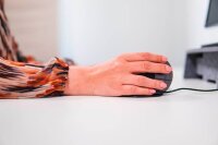 BAKKER ELKHUIZEN Evoluent D Medium Maus ergonomisch kabelgebunden grau, schwarz, silber