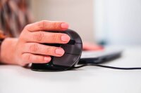 BAKKER ELKHUIZEN Evoluent D Medium Maus ergonomisch kabelgebunden grau, schwarz, silber