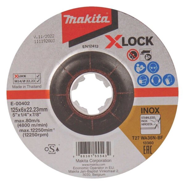 makita Schruppscheibe X-Lock E-00402, 1 St.
