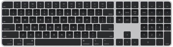 Apple Magic Keyboard (2024) mit Ziffernblock und Touch ID Tastatur kabellos schwarz, silber