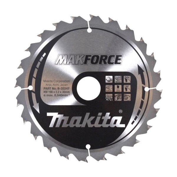 makita B-32247 MAKFORCE Kreissägeblatt 190,0 mm, 24 Zähne, 1 St.