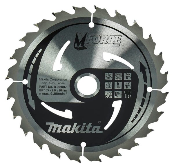 makita B-32007 M-FORCE Kreissägeblatt 165,0 mm, 24 Zähne, 1 St.