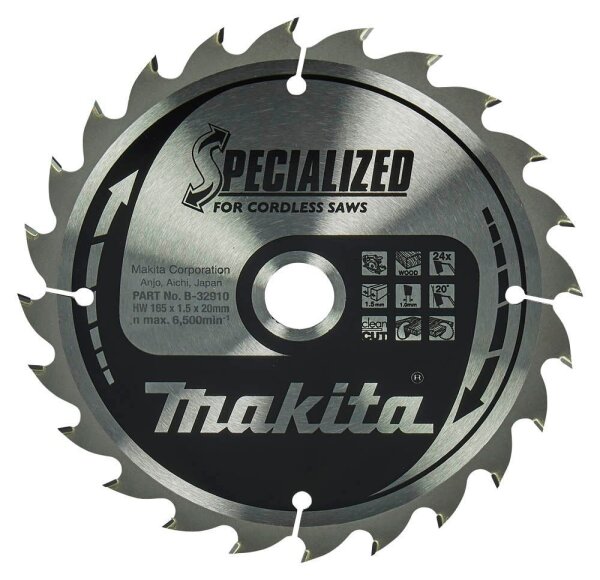 makita B-32910 SPECIALIZED Kreissägeblatt 165,0 mm, 24 Zähne, 1 St.
