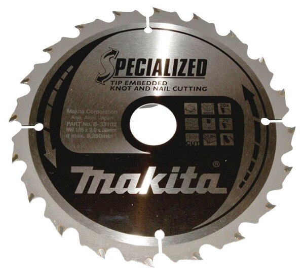 makita B-33102 SPECIALIZED Kreissägeblatt 185,0 mm, 20 Zähne, 1 St.