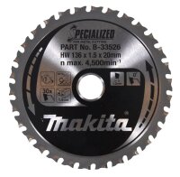 makita B-33526 SPECIALIZED Kreissägeblatt 136,0 mm,...