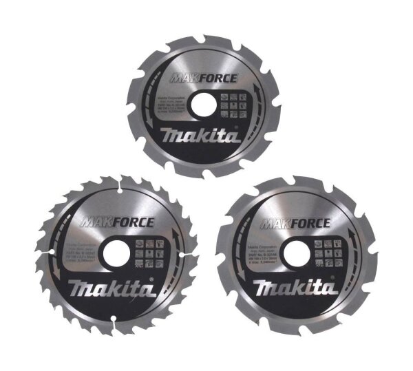makita B-33906 MAKFORCE Kreissägeblätter-Set 3-teilig, 1 Set