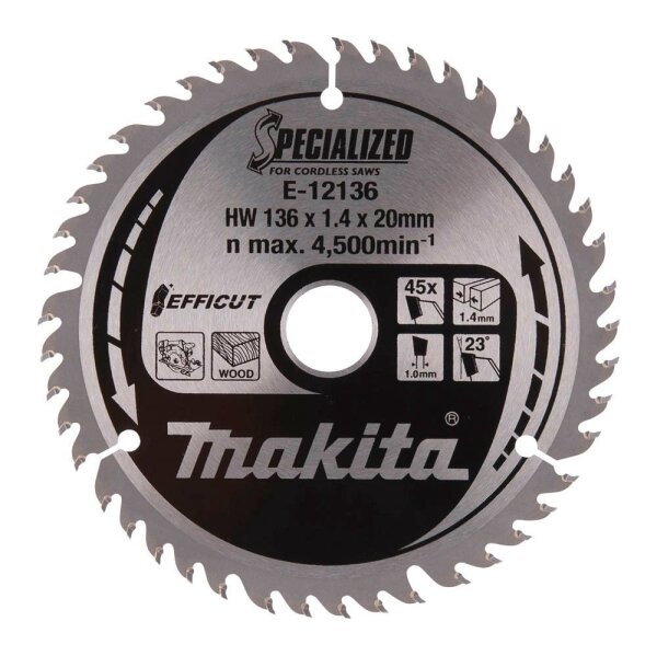 makita E-12136 EFFICUT Kreissägeblatt 136,0 mm, 45 Zähne, 1 St.
